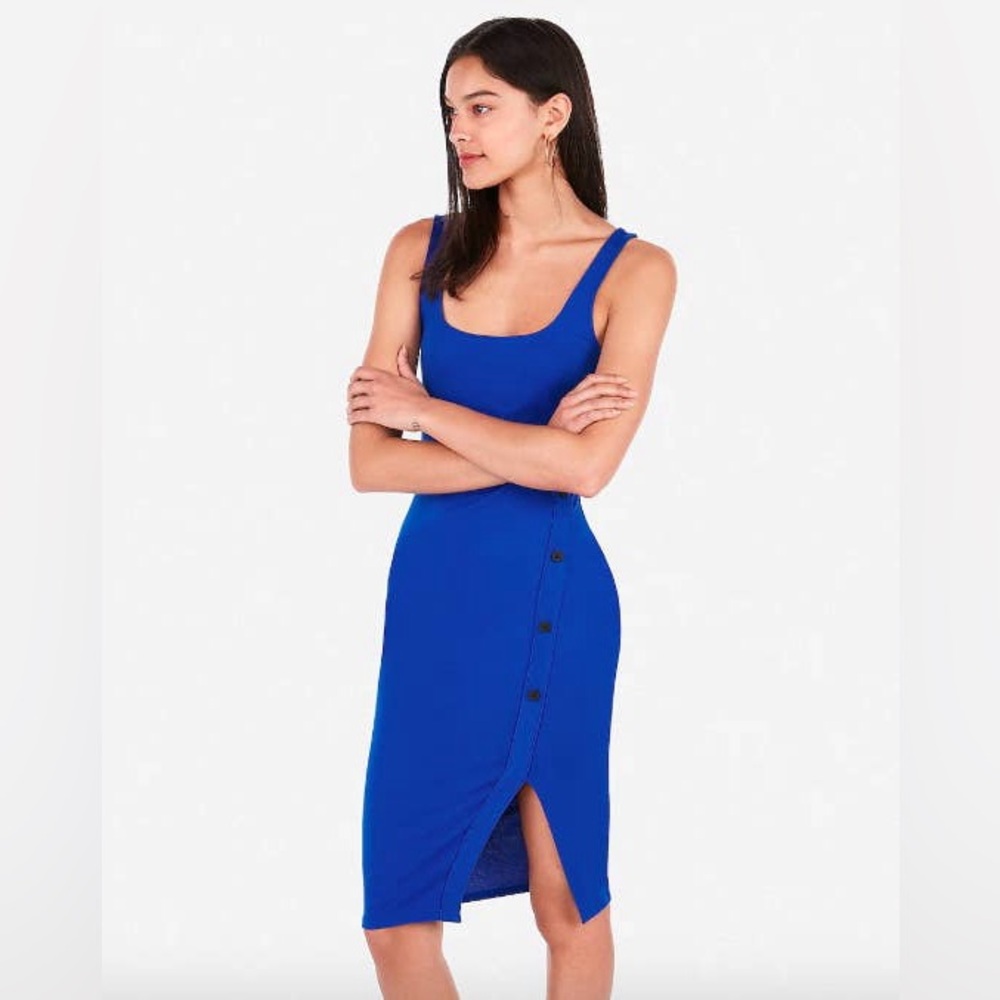 XS Bodycon Express Royal Blue Midi Dress